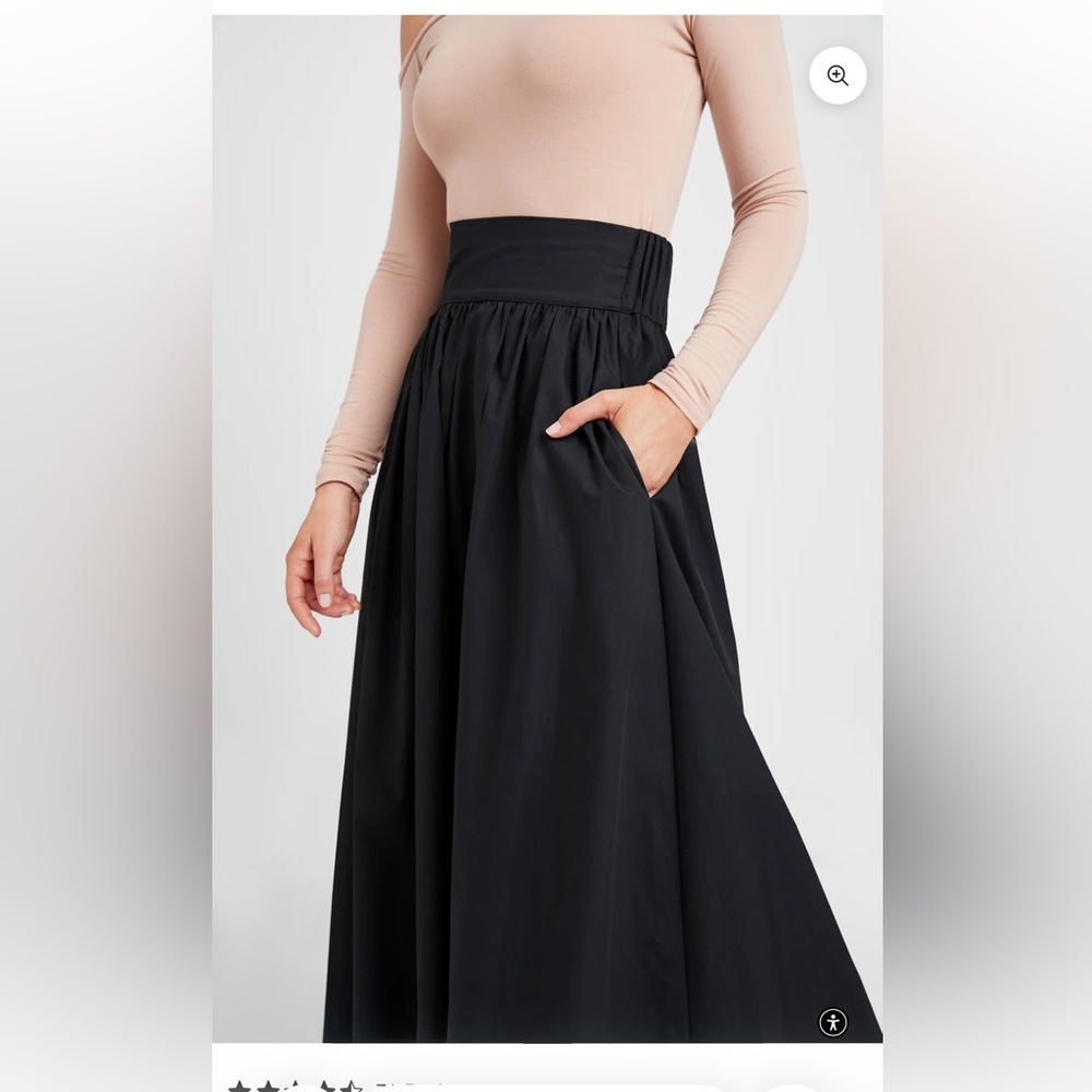 MARCELLA Black Flowy Maxi Skirt with Wide Elastic Waistband - Picture 4 of 8